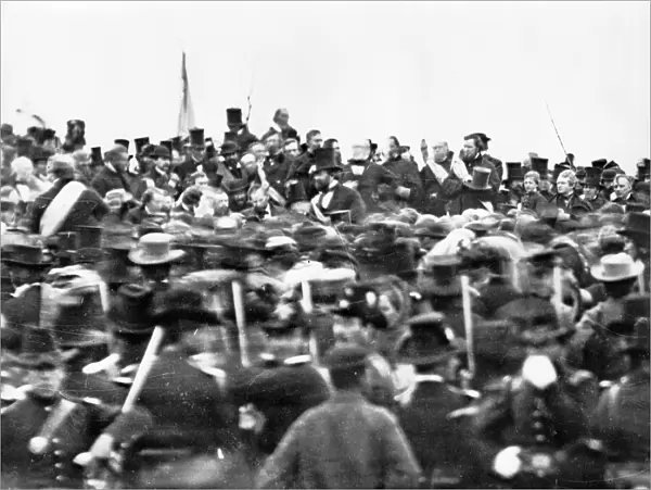 GETTYSBURG ADDRESS, 1863. The crowd gathered at Abraham Lincolns Gettysburg Address, 19 November 1863