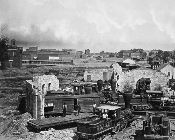 CIVIL WAR: ATLANTA. View of Atlanta, Georgia, after the city was taken by General William Techumsah Sherman in 1864. Photograph by George N. Barnard