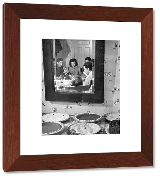 THANKSGIVING, 1940. Thanksgiving Day at Ledyard, Connecticut. Photograph, 1940