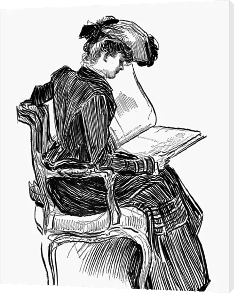 Charles Dana Gibson (1867-1944). American illustrator. Pen and ink drawing