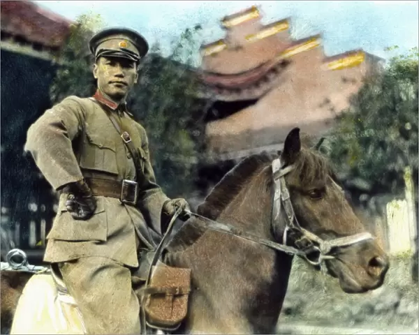 Chinese general and politician. Oil over a photograph, c1930