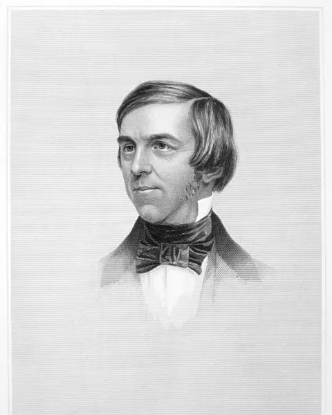 (1809-1894). American physician and man of letters. Steel engraving