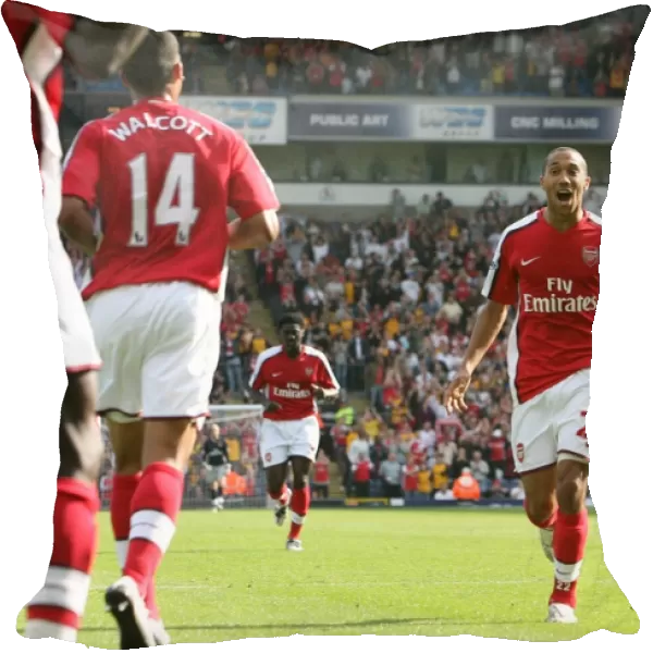 Gael Clichy celebrates the 2nd Arsenal goal scored