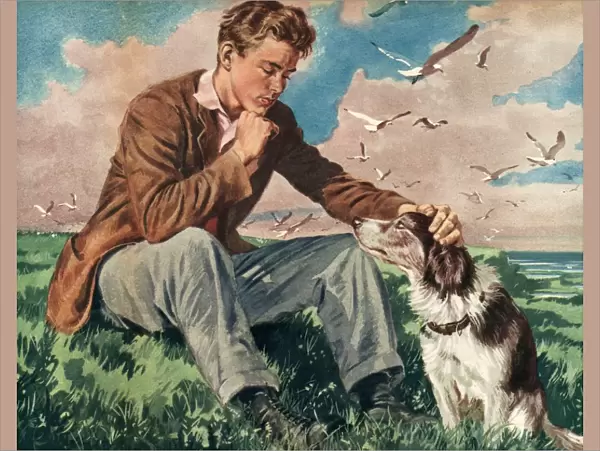 John Bull 1940s UK dogs mans best friend a man and his pets friends companions friendship