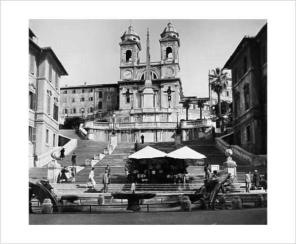 Trinità Dei Monti. Spanish Steps And Piazza Di Spagna. Rome 1930