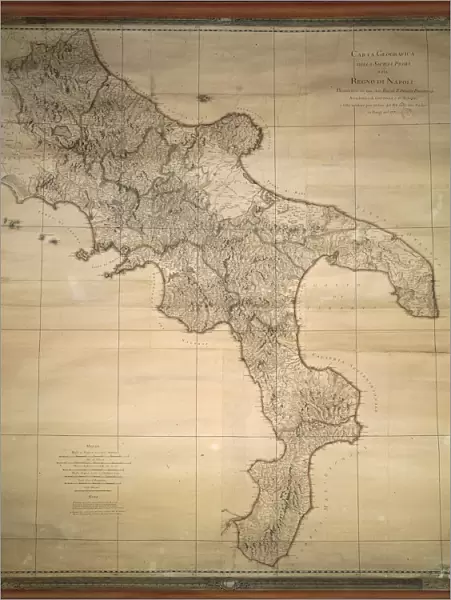 Map of Sicily, or the Kingdom of Naples by Giovanni Antonio Rizzi-Zannoni, copperplate, printed in Paris circa 1691-1693