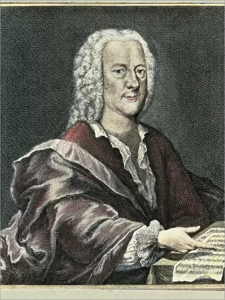 Germany, Portrait of Georg Philipp Telemann (1681-1767), German composer and organist, color print