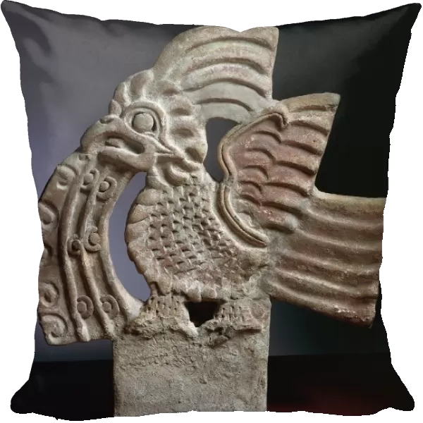 Pre-Columbian civilizations, Teotihuacan culture, relief in terracotta depicting bird