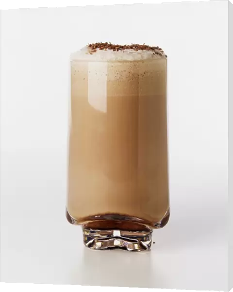 Chocolate milk drink topped with froth