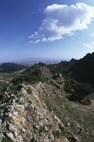 Italy, Sardinia Region, Costa Verde, East buttress of Mount Arcuentu