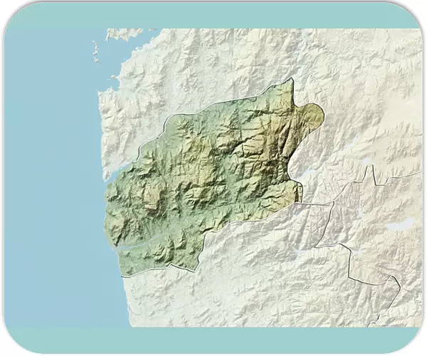District of Viana do Castelo, Portugal, Relief Map