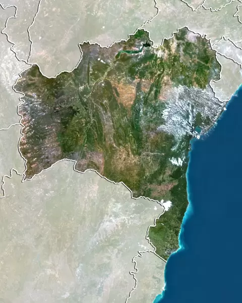 State of Bahia, Brazil, True Colour Satellite Image