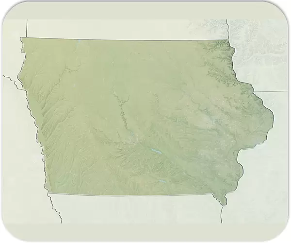 State of Iowa, United States, Relief Map
