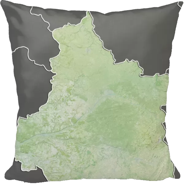 Region of Centre, France, Relief Map
