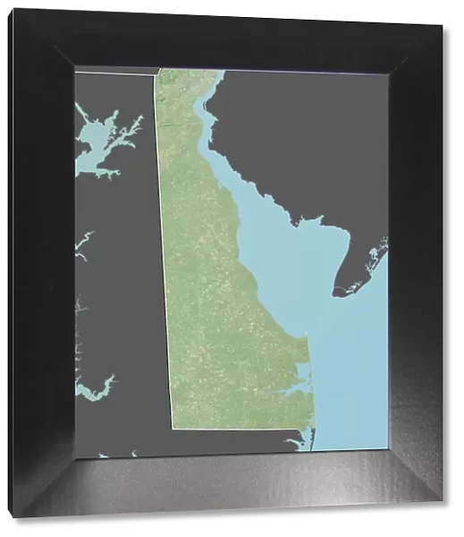 State of Delaware, United States, Relief Map