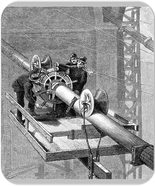 Construction of Brooklyn Suspension Bridge