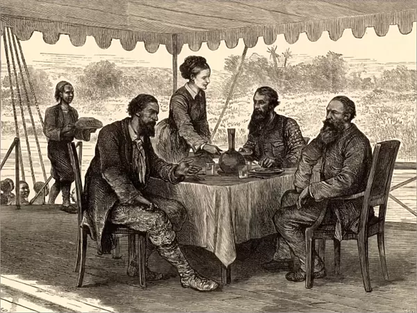 English explorers John Hanning Speke (1827-1864) and James Augustus Grant (1827-1892) at Gondokoro