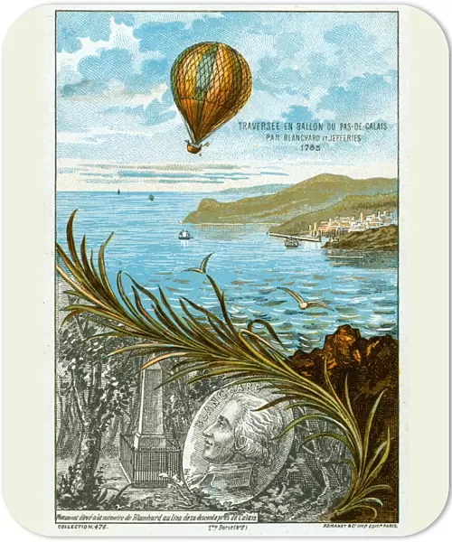 First balloon crossing of English Channel, 7 January 1785 by Jean-Pierre Blanchard