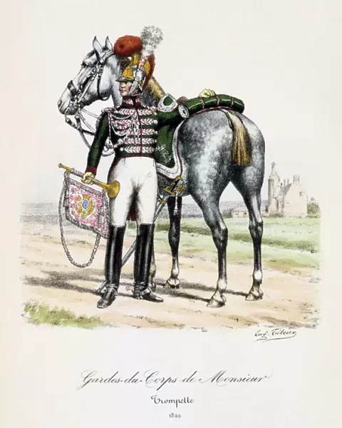 Trumpeter from the Royal bodyguard of the heir to the throne, 1820. From Histoire
