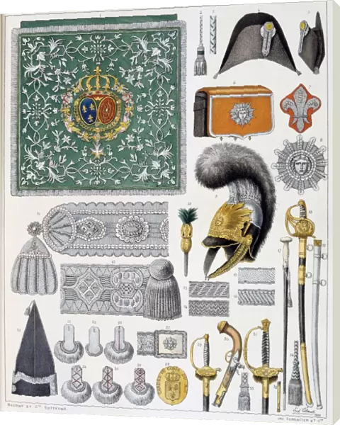 French military accoutrements of the royal guard. From Histoire de la maison militaire