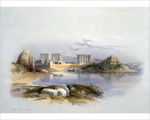Island of Philae, Nubia November 1838. After watercolour by David Roberts (1796-1864)