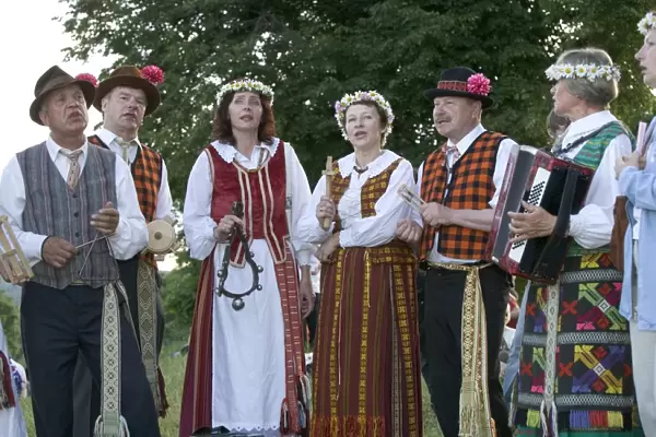 Lithuania, Vilnius County, Kernave, Midsummers day celebration