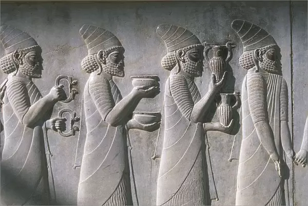 Iran, Persepolis, Reception Hall Apadana, relief of tribute bearers