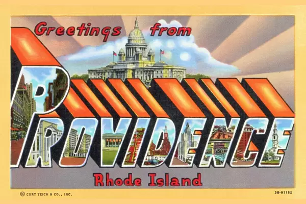 Greeting Card from Providence, Rhode Island. ca. 1943, Providence, Rhode Island, USA, Greeting Card from Providence, Rhode Island