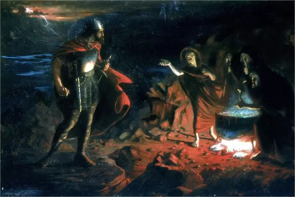 Macbeth and the Witches by Henry Daniel Chadwick (active mid-19th century), English painter