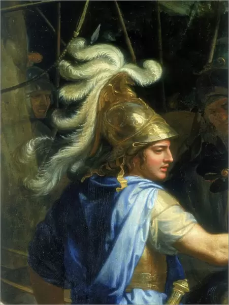 Alexander the Greats head. Detail from Alexander and Porus by Chalrews le Brun(1619-1690)