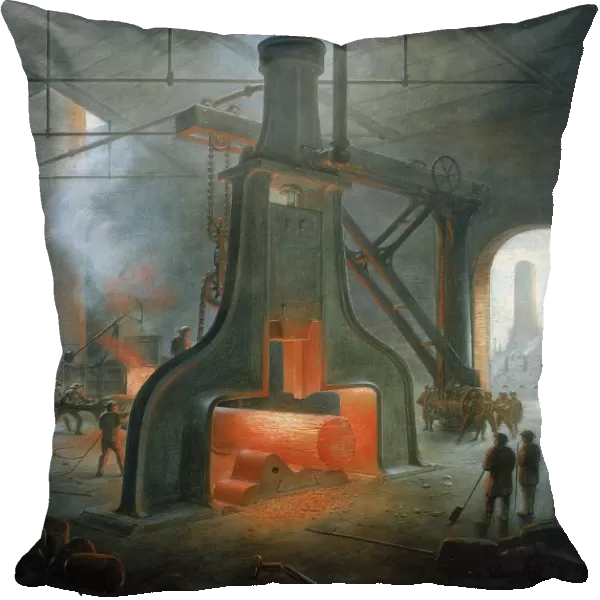 James Nasmyths steam hammer erected in his foundry near Manchester in 1832