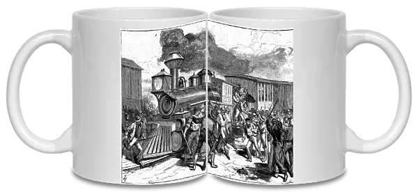 Riot by railroad workers at Martinsburg on the Baltimore-Ohio Railroad, when workers