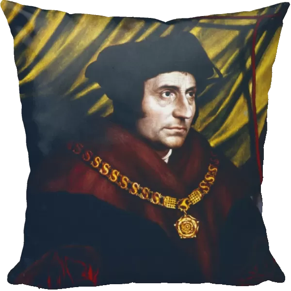 Thomas More (1478-1535) English statesman, scholar and saint. Portrait by Hans Holbein