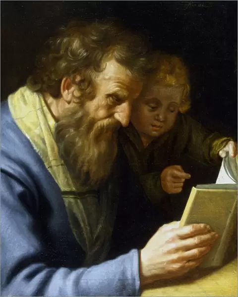 St Matthew and an angel. (1621). Abraham Bloemaert (1564-1651) Dutch artist. Oil on canvas