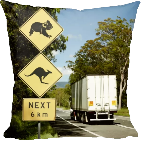 Road signs through Australian countryside