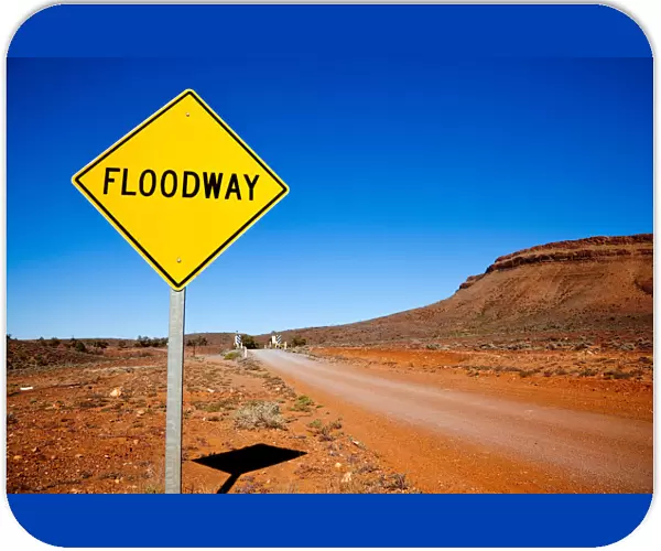 Outback flood warning sign