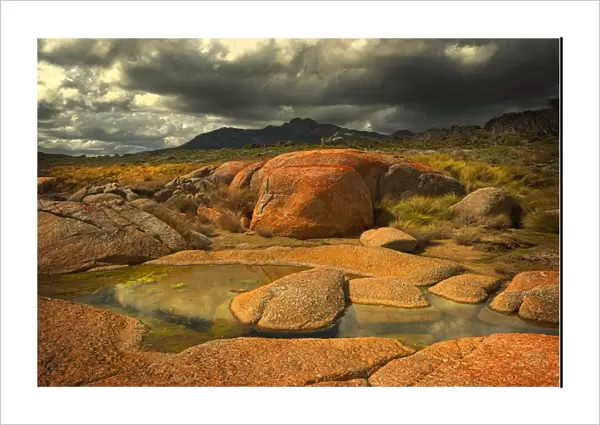 Stormy weather over the landscape, Flinders Island, part of the Furneaux group, eastern Bass Strait, Tasmania
