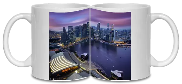 Skyline of Singapore Central Business District and Raffles Place, Singapore