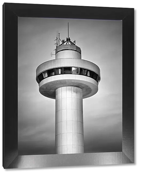 Communication surveillance control tower retro design black and white