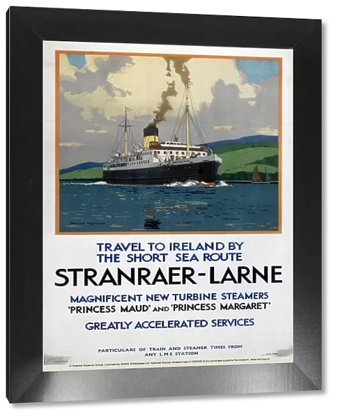 LMS poster. Stranraer-Larne. Magnificent Ne