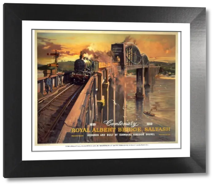 Framed Print : The Royal Albert Bridge Print, 1958 Framed Print : The Royal Albert Bridge Print, 1958
