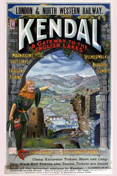 Kendal - A Gateway to the English Lakes, LNWR poster, 1910