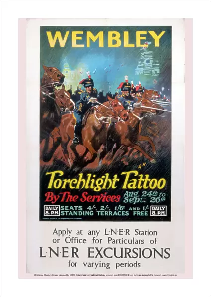 Wembley - Torchlight Tattoo, LNER poster, c 1924
