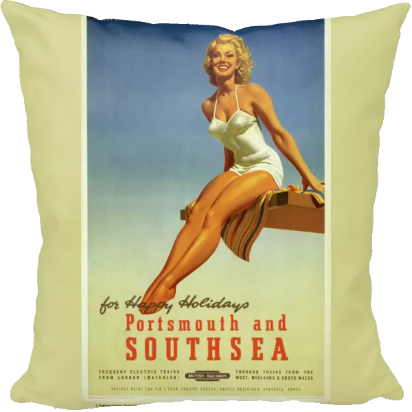 Portsmouth and Southsea, BR poster, 1950s