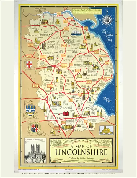 A Map of Lincolnshire, BR poster, 1948-1965
