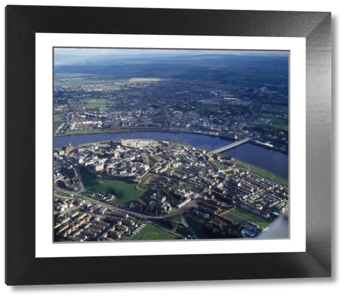 Framed Print : Derry City Aerial Print including Foyle Bridge Framed Print : Derry City Aerial Print including Foyle Bridge