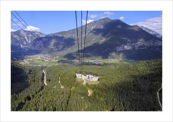 View of Dachstein village from the cableway