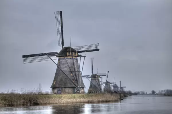 Traditional windmills in Kinderdijk, Netherlands
