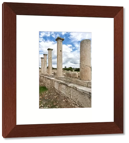 Columns. Vertical image of ancient columns in Kourion