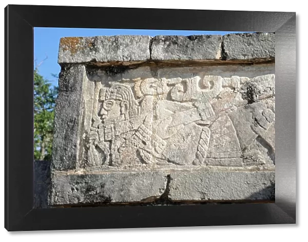 Mayan Warrior Stone Carving